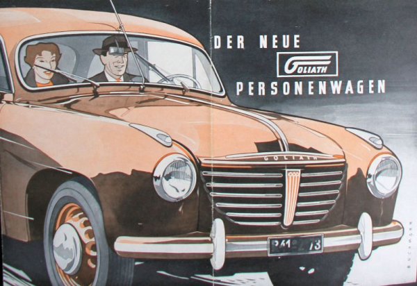 Goliath Modelprogram 1953 "Der neue Personenwagen" Carbrochure  (10099)